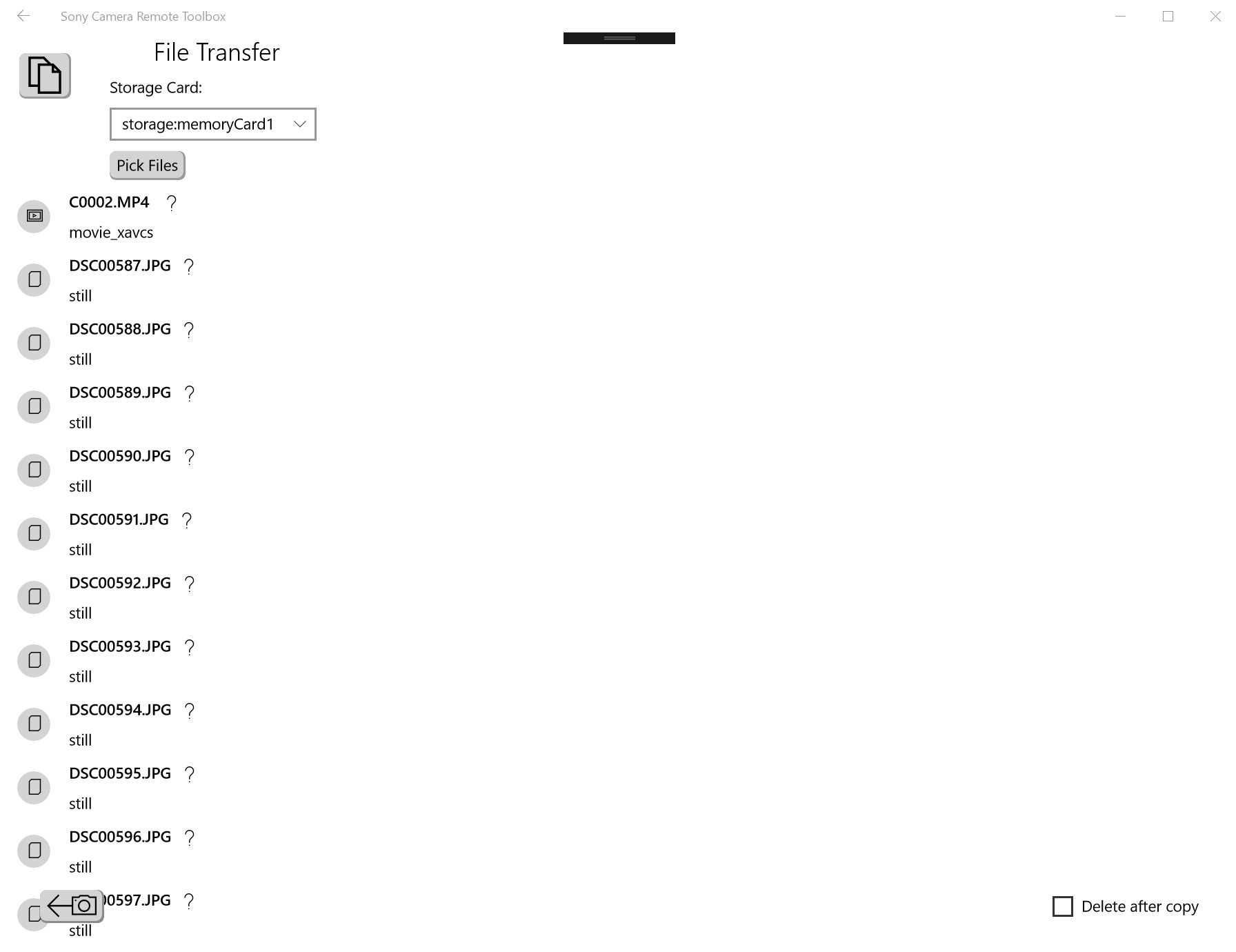 File Copy page Screenshot