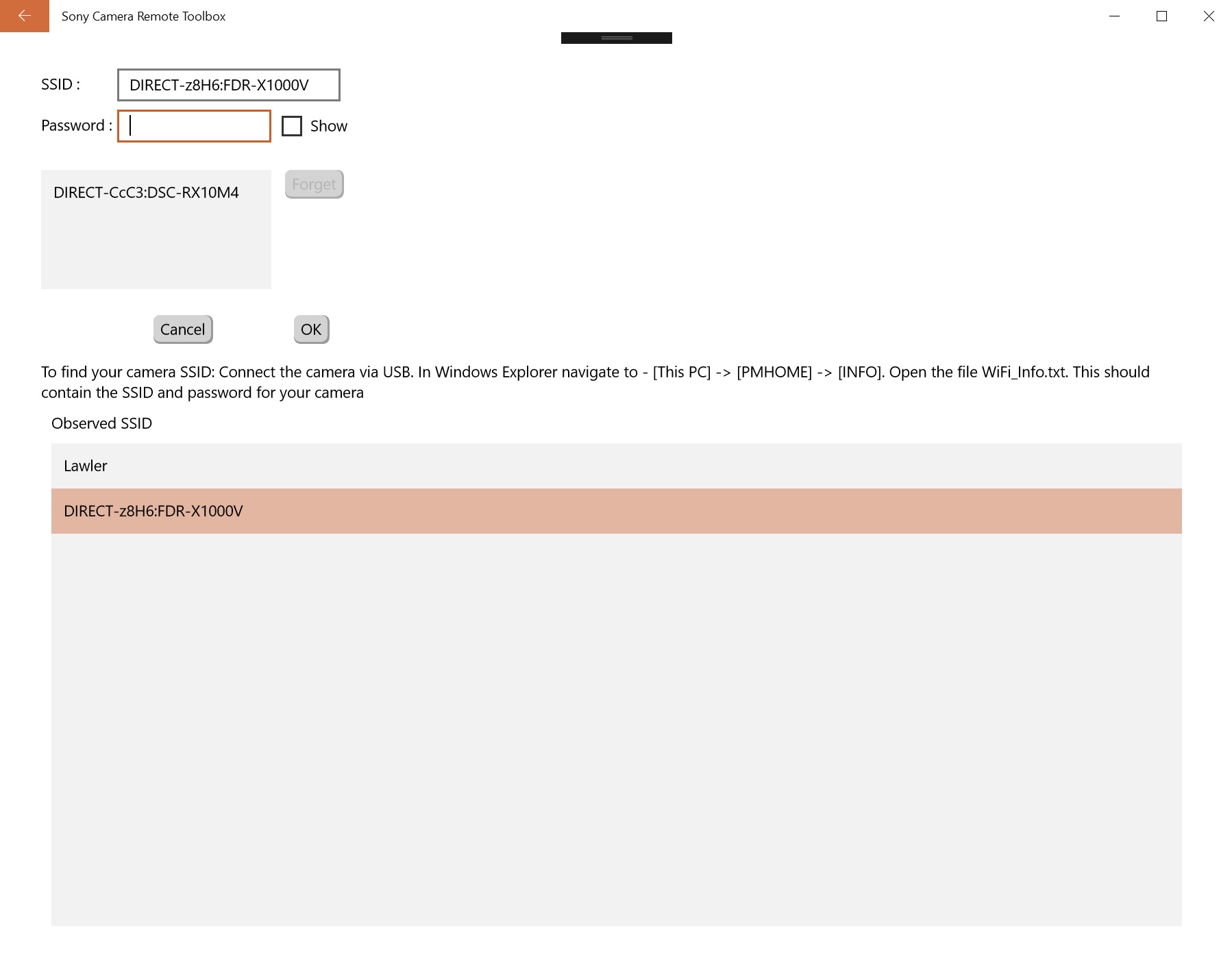 Manual Connect Page Screenshot
